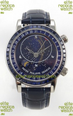 Patek Philippe Grand Complications 6102 Blue Dial Blue Diamonds Swiss Replica Watch 