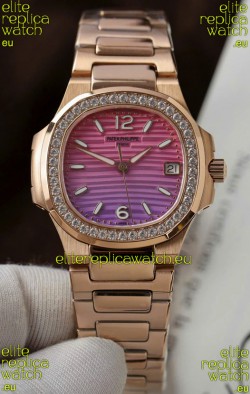 Patek Philippe 7010G Gradient Purple and Pink Dial Swiss Quartz Replica Watch