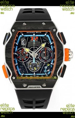 Richard Mille Super Clone RM65-01 Carbon Casing Replica Watch in Black Strap 