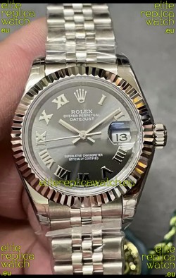 Rolex Datejust Super Clone Grey Dial Steel Casing Watch 28MM