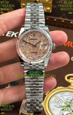 Rolex Datejust Super Clone Cal.3235 Pink Computer Dial Steel Casing Watch 36MM