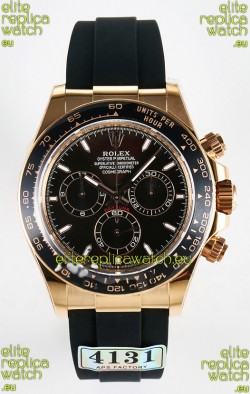 Rolex Daytona Super Clone 126515 Rose Gold Black Dial Original Cal.4131 Movement
