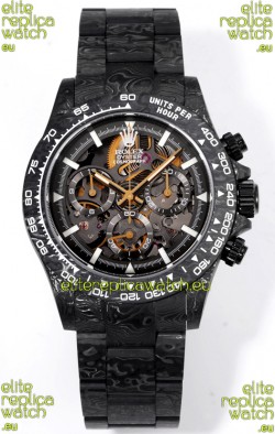 Rolex Daytona Blaken Black Carbon 1:1 Swiss Mirror Replica Skeleton Dial Cal.4130 Movement