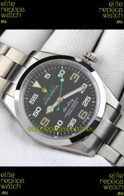 Rolex Air King Japanese Movement Replica Watch in Stainless Steel Black Dial 40MM