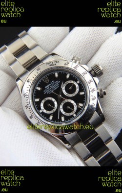 Rolex Daytona Japanese Movement Replica Watch in Black Dial 