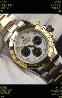 Rolex Daytona Japanese Movement Two Tone Gold Casing Watch in White Dial 