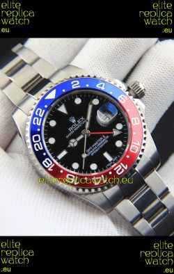 Rolex GMT Masters II Japanese Movement Replica Watch Steel Case Black Dial