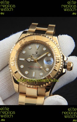 Rolex Yachtmaster Japanese Movement Watch in Gold Casing - Grey dial 37MM
