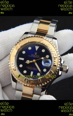 Rolex Yachtmaster Japanese Movement Watch in Two Tone Gold Casing - Blue dial 37MM