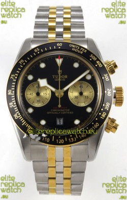 Tudor Super Clone Black Bay Chronograph Two Tone Watch in Black Dial