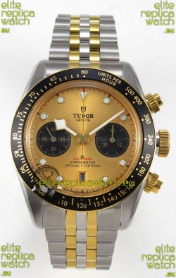 Tudor Super Clone Black Bay Chronograph Two Tone Watch in Gold Dial