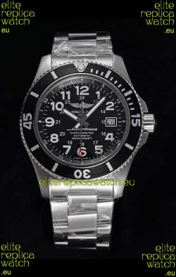 Breitling SuperOcean II 44mm 904L Steel Case 1:1 Mirror Replica Watch in Black Dial 