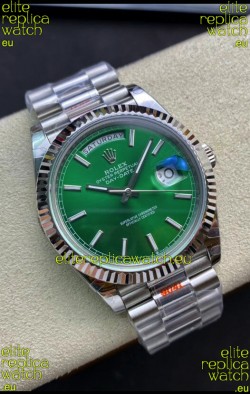 Rolex Day Date 904L Stainless Steel Watch 40MM - Green Dial 1:1 Mirror Quality