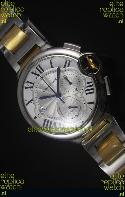 Ballon De Cartier Chronograph in Yellow Gold Two Tone Case - 1:1 Mirror Replica