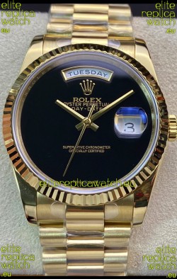 Rolex Day Date Presidential 18K Yellow Gold Watch 36MM - Black Dial 1:1 Mirror Quality