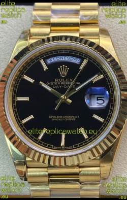 Rolex Day Date Presidential 18K Yellow Gold Watch 36MM - Black Dial 1:1 Mirror Quality