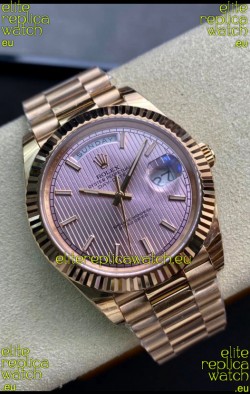 Rolex Day Date 40MM M228235-0005 1:1 Rose Gold in Champange Dial 1:1 Mirror Replica Watch