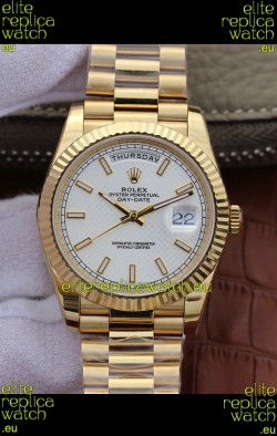 Rolex Day Date Presidential 904L Steel Yellow Gold 40MM - White Dial 1:1 Mirror Quality Watch