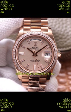 Rolex Day Date Presidential 904L Steel Rose Gold 40MM - Gold Dial 1:1 Mirror Quality Watch
