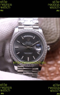 Rolex Day Date Presidential 904L Steel 40MM - Dark Grey Dial 1:1 Mirror Quality Watch
