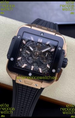 Hublot Square Bang Unico Rose Gold Titanium Chronograph Watch 1:1 Mirror Replica