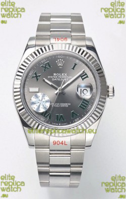 Rolex Datejust Cal.3235 WIMBLEDON Swiss Watch 1:1 Mirror Replica 904L Steel 41MM - Grey Dial 