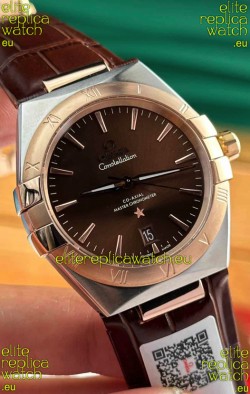 Omega Co-Axial Constellation 39MM Two Tone Rose Gold Brown Dial 1:1 Mirror Replica Watch