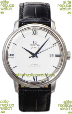 Omega De-Ville Annual Co-Axial Swiss Replica Watch 1:1 Mirror Edition in White Dial 39.5MM