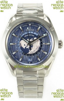 Omega Aqua Terra 150M Wolrd Timer 24 Summer Blue Dial 904L Steel 1:1 Mirror Replica 41MM 