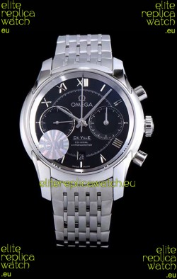 Omega De Ville Chronograph 1:1 Mirror Replica Watch in Black Dial 42MM