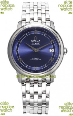 Omega De Ville Co-Axial Chronometer 36.8MM Swiss Replica Watch in Light Blue Dial 