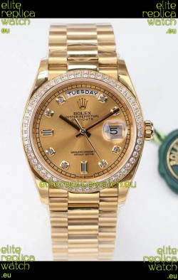 Rolex Day Date Presidential 18K Yellow Gold Watch 36MM - Gold Dial 1:1 Mirror Quality