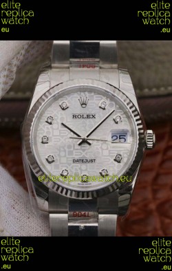 Rolex Datejust 36MM Cal.3135 Movement Swiss Replica Watch in 904L Steel Casing in White Dial