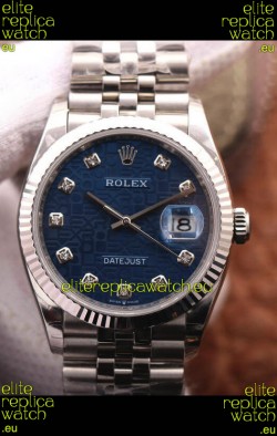 Rolex Datejust 36MM Cal.3135 Movement Swiss Replica Watch in 904L Steel Blue Computer Dial 