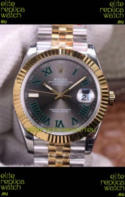 Rolex Datejust 41MM Cal.3135 Movement Swiss Replica Watch in 904L Steel Two Tone Grey Dial 