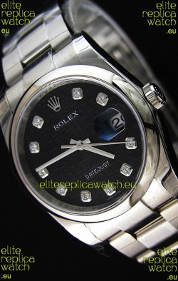 Rolex Datejust 36MM Cal.3135 Movement Swiss Replica Watch in Black Printed Dial