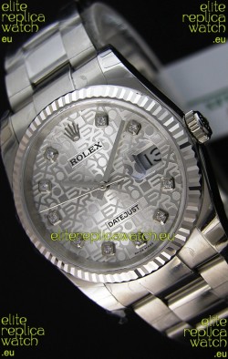 Rolex Datejust 36MM Cal.3135 Movement Swiss Replica Watch in Steel White Steel Dial