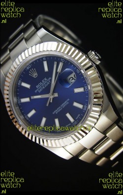 Rolex Datejust II 41MM with Cal.3136 Movement Swiss Replica Watch in Navy Blue Dial