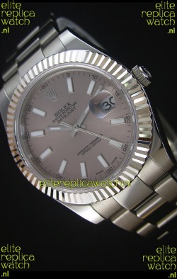 Rolex Datejust II 41MM with Cal.3136 Movement Swiss Replica Watch in Grey Dial Stick Markers 