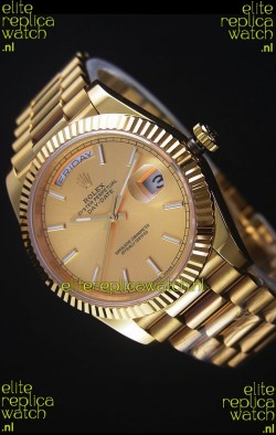 Rolex Day-Date Yellow Gold Replica Watch 40MM 2836-2 Swiss Movement