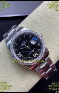 Rolex Datejust 36MM Swiss 1:1 Mirror Replica in 904L Black Dial
