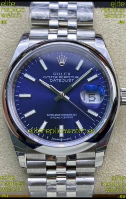Rolex Datejust 126200-0006 36MM Swiss 1:1 Mirror Swiss Replica in 904L Steel in Blue Dial