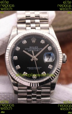 Rolex Datejust 126234 36MM Swiss Replica in 904L Steel in Black Dial 1:1 Mirror Replica