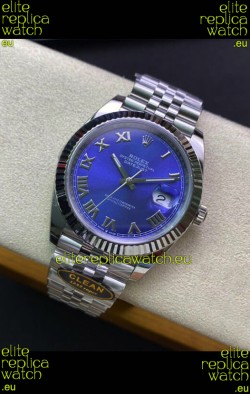 Rolex Datejust 41MM Swiss Replica in 904L Steel in Blue Dial - 1:1 Mirror Replica