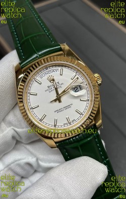 Rolex Day Date Yellow Gold Casing Watch in White Dial 36MM - 1:1 Mirror Quality 
