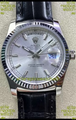 Rolex Day Date 904L Steel Casing Watch in Steel Dial 36MM - 1:1 Mirror Quality 