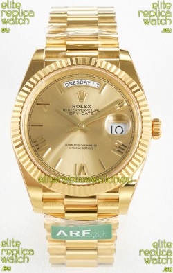 Rolex Day Date Super Clone 18K Yellow Gold Watch 40MM - Gold Dial 1:1 Mirror Quality