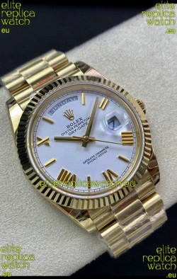 Rolex Day Date Presidential 18K Yellow Gold Watch 40MM - White Dial 1:1 Mirror Quality
