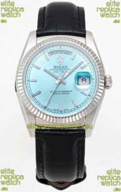 Rolex Day Date 904L Steel Casing Watch in Ice Blue Dial 36MM - 1:1 Mirror Quality