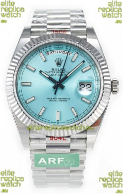 Rolex Day Date 904L Stainless Steel Tiffany Blue Stick Dial Watch 40MM - 1:1 Mirror Quality